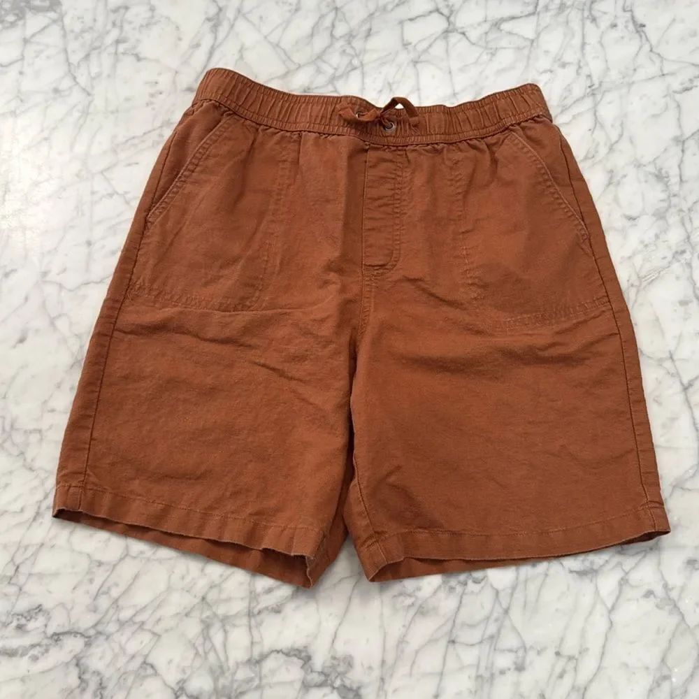 Janie and Jack Line Shorts Rust Brown Sz 16